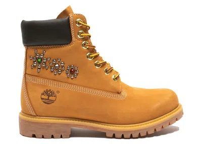 Pre-owned Timberland Men's  6" Premium Boot One Block Down X Htc Studded Sneakers In Wheat/black