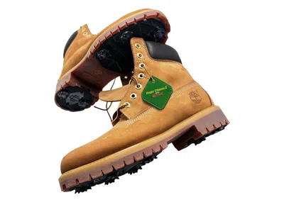 Pre-owned Timberland Men's  6" Premium Boot Subway X Happy Gilmore Golf Spikes Sneakers In Wheat In Sand