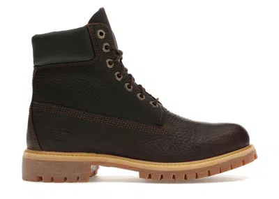Pre-owned Timberland Men's  6" Premium Boot Waterproof Leather Sneakers In Dark Brown Full/grain