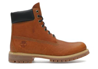 Pre-owned Timberland Men's  6" Premium Boot Waterproof Leather Sneakers In Wheat Full/grain In Brown