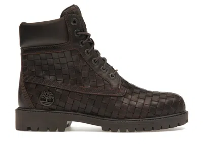 Pre-owned Timberland Men's  6" Premium Boot Woven Sneakers In Dark Brown