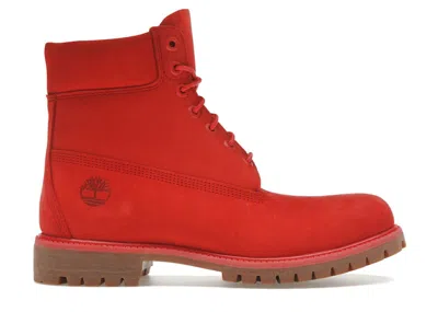 Pre-owned Timberland Men's  6" Premium Waterproof Boot 50th Anniversary Nubuck Sneakers In Medium Red