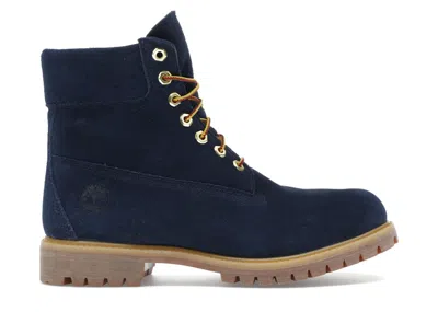 Pre-owned Timberland Men's  6" Premium Waterproof Boot American Eagle Suede Sneakers In Navy Blue