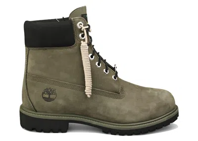 Pre-owned Timberland Men's  6" Premium Waterproof Boot Black Sneakers In Dark Green