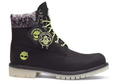 Pre-owned Timberland Men's  6" Premium Waterproof Boot Ghostbusters Black Sneakers In Black Nubuck