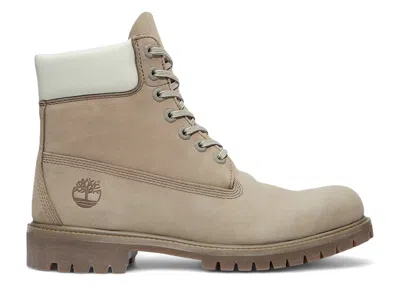 Pre-owned Timberland Men's  6" Premium Waterproof Boot Nubuck Sneakers In Grey/light Green In Multi