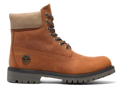 Pre-owned Timberland Men's  6" Premium Waterproof Boot Sneakers In Medium Orange