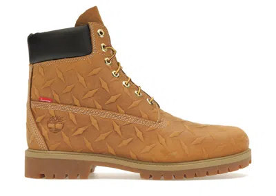 Pre-owned Timberland Men's  6" Premium Waterproof Boot Supreme Diamond Plate Sneakers In Wheat