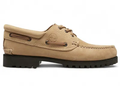 Pre-owned Timberland Men's  Authentic Boat Shoe Sneakers In Beige/black In Multi