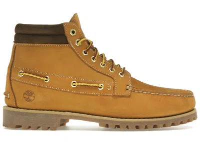 Pre-owned Timberland Men's  Authentic Mid Laceup Boot Sneakers In Wheat Nubuck