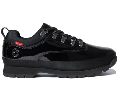 Pre-owned Timberland Men's  Euro Hiker Low Supreme Patent Leather Sneakers In Black