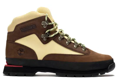 Pre-owned Timberland Men's  Euro Hiker Mid Sneakersnstuff Meatballs & Mash In Brown/cream/black