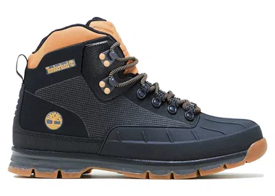 Pre-owned Timberland Men's  Euro Hiker Shell Jacquard Boot Sneakers In Black/wheat In Multi