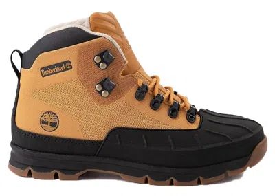Pre-owned Timberland Men's  Euro Hiker Shell Toe Boot Black Sneakers In Wheat In Sand