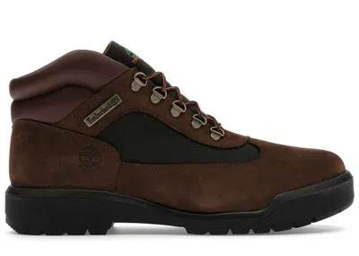 Pre-owned Timberland Men's  Field Boot Mid Lace Up Waterproof Sneakers In Chocolate