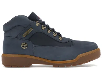 Pre-owned Timberland Men's  Field Boot Mid Lace Up Waterproof Sneakers In Dark Blue