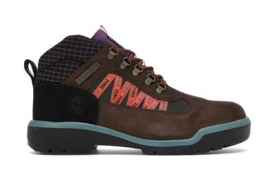 Pre-owned Timberland Men's  Field Boot Staple Sneakers In Brown/green