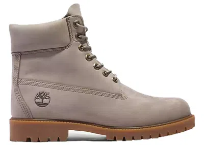 Pre-owned Timberland Men's  Heritage 6 Inch Lace Up Waterproof Sneakers In Light Taupe Nubuck