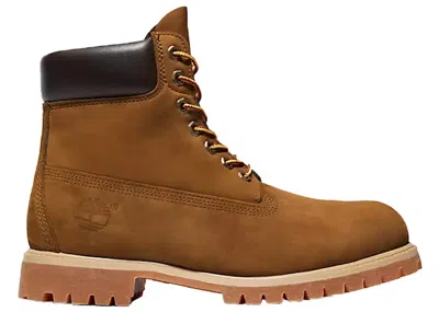 Pre-owned Timberland Men's  Premium 6 Inch Lace Up Waterproof Sneakers In Dark Wheat Nubuck In Brown