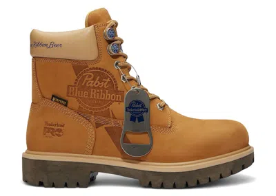 Pre-owned Timberland Men's  Pro 6" Soft Toe Work Boot Pabst Blue Ribbon Nubuck Sneakers In Wheat