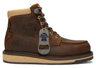 Pre-owned Timberland Men's  Pro Gridworks 6" Soft Toe Waterproof Work Boot Pabst Blue Ribbon Fullgrain Sneakers