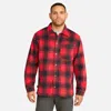Timberland Men's  Pro Gritman Check Heavyweight Fleece Shirt In Red