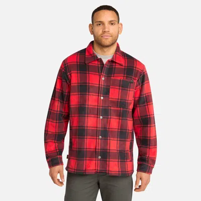 Timberland Men's  Pro Gritman Check Heavyweight Fleece Shirt In Red