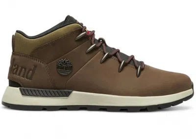 Pre-owned Timberland Men's  Sprint Trekker Mid Sneakers In Brown/green In Multi