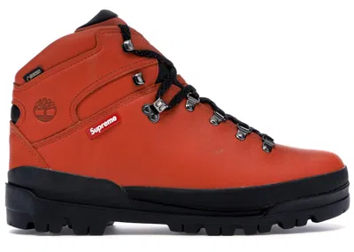 Pre-owned Timberland Men's  World Hiker Front Country Boot Supreme Sneakers In Orange/black In Multi