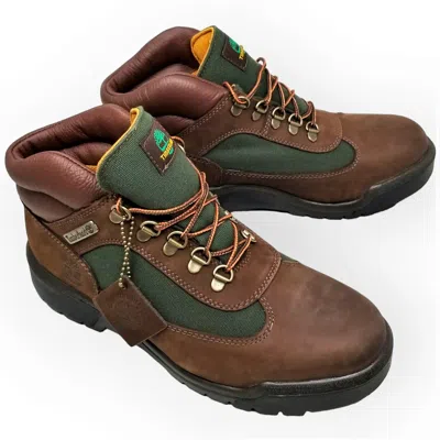 Pre-owned Timberland Men's Waterproof Field Boot With Anti-fatigue Tech, Dark Brown Nubuck
