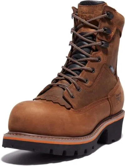 Pre-owned Timberland Mens Evergreen 8 Inch Composite Safety Toe Waterproof In Brown