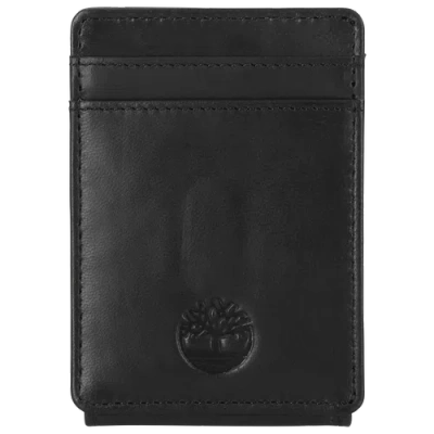 Timberland Mens Magnetic Clip Front Pocket Wallet In Black