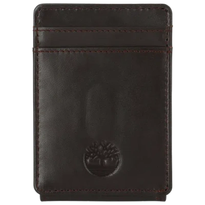 Timberland Mens Magnetic Clip Front Pocket Wallet In Brown