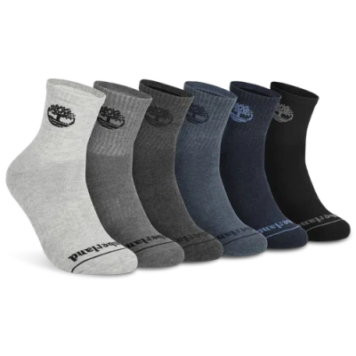 Timberland Mens Millboro Quarter Socks 6 Pack In Denim/black/multi