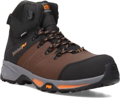 Pre-owned Timberland Mens Switchback Composite Safety Toe Waterproof In Brown/orange