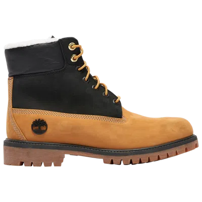 Pre-owned Timberland Mens  6" Fleece Lined Waterproof Boots Tb 0a2mhq 231 In Wheat/black