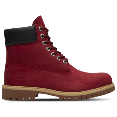 Timberland Mens  6" Premium Waterproof Boots In Dark Red/red