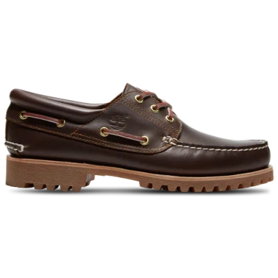 Timberland Authentic Brown Loafers With Embossed Logo On The Side In Leather Man