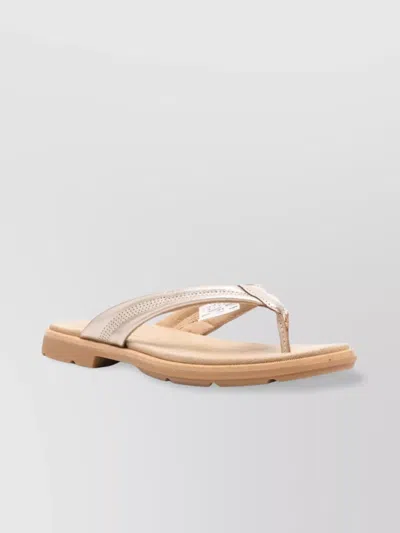 Timberland Metallic Thong Sandal Textured Sole In Neutrals