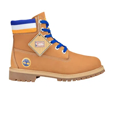 Pre-owned Timberland Mitchell & Ness X Nba X 6 Inch Premium Junior 'golden State Warriors' | Brown | Kid's Siz