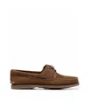 Timberland Brown Boat Loafers With Lace-up Detail In 2141