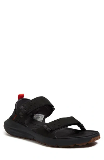 Timberland Motion Dune Backstrap Sandal In Black Leather