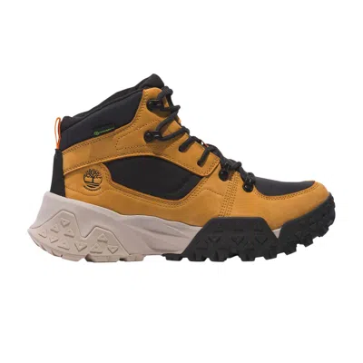 Pre-owned Timberland Motion Scramble Lace Up Mid Waterproof 'wheat Nubuck' In Tan