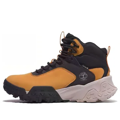Timberland Motion Scramble Mid Lace Up Hiking Boot With Gore-tex Bootie 'wheat Nubuck' In Multi