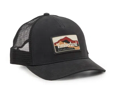Timberland Mountain Patch Trucker Baseball Cap In Black
