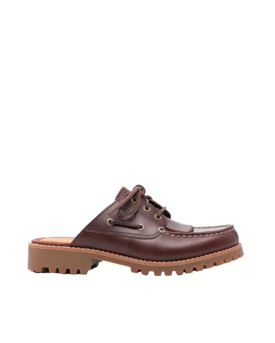 Timberland Mules Noreen Burgundy Full Grain In Brown