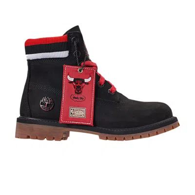 Pre-owned Timberland Nba X Mitchell And Ness X 6 Inch Classic Premium Boot Junior 'chicago Bulls' | Black | Ki