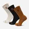 Timberland Newmarket 3-pack Half Cushion Crew Sock In Gold