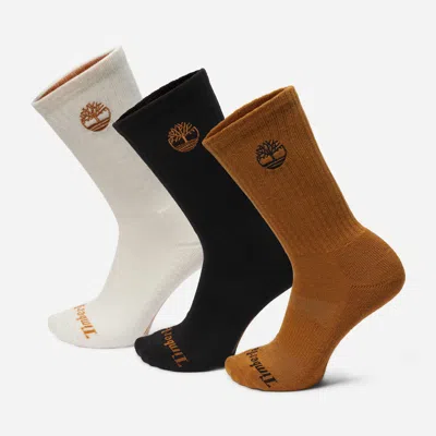 Timberland Newmarket 3-pack Half Cushion Crew Sock In Gold