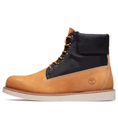 Timberland Newmarket 6 Inch Quilted Boots 'wheat Black' In Brown